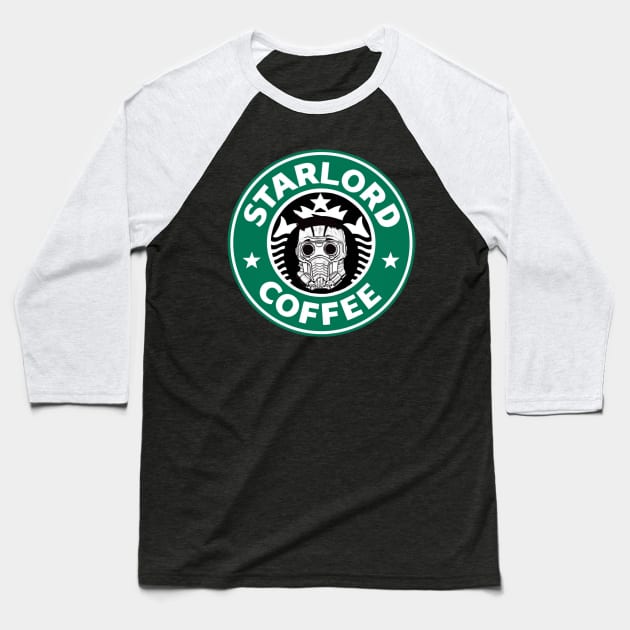 Starlord Coffee Baseball T-Shirt by DistractedGeek